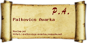 Palkovics Avarka névjegykártya